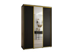 Dekonao 3-Door Sliding Wardrobe 235.2/180/60 3 Doors Black/Black/Gold BEWW27293