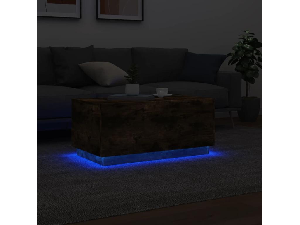 Coffee table with Dekonao LED, smoked oak, 90x50x40 cm, ZAOY20228