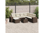 8-piece garden furniture set with brown resin wicker cushions OFXY75140