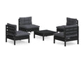 5-piece garden furniture set with cushions, anthracite pine wood CSPW36612