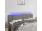 Light Grey LED Headboard 144x5x78/88 cm Velvet XUIR76189