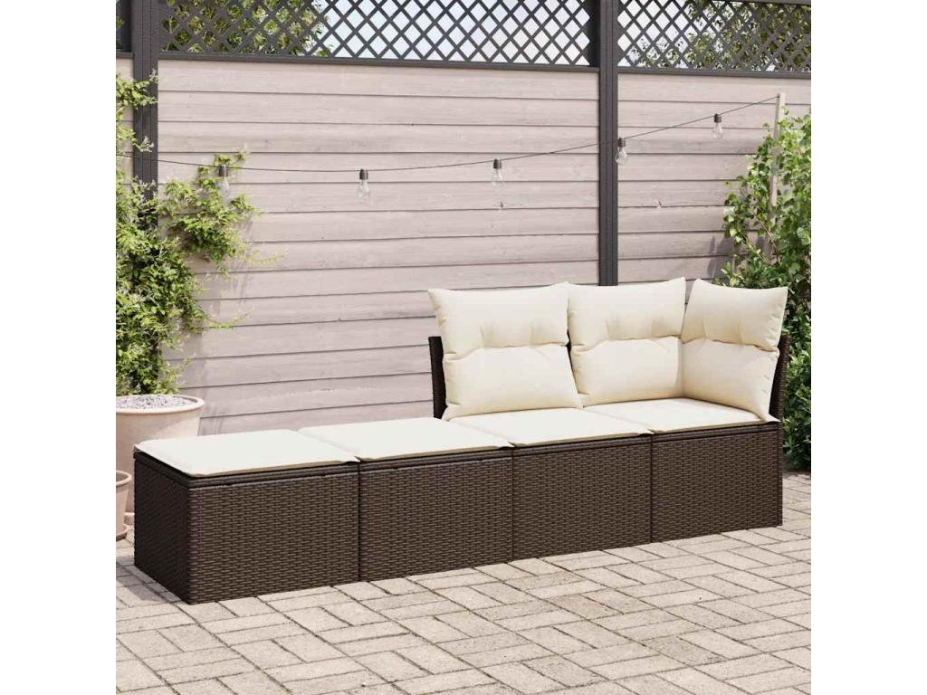 Dekonao LJGW87230 2-piece brown wicker resin garden furniture set with cushions