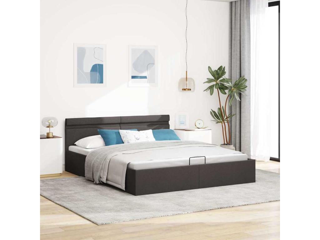 Hydraulic storage bed frame without mattress 160x200 cm RDXH45489