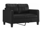 2-Piece Sofa Set with Cushions, Black Faux Leather HQHW56407