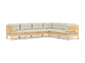 6-piece garden furniture set with cream cushions, solid pine wood THTI46848