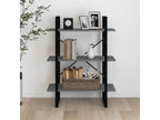 3-Tier Bookshelf Grey 80x30x105 Solid Pine Wood GEVZ28754