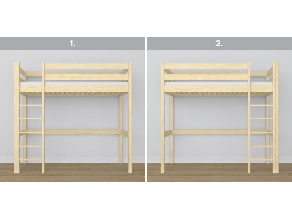 Wooden loft bed N05 Light Pine 120x190 HXAJ18521