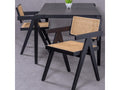 Classic chair with armrests in natural rattan and ash wood - Dekonao - Black JASK61622