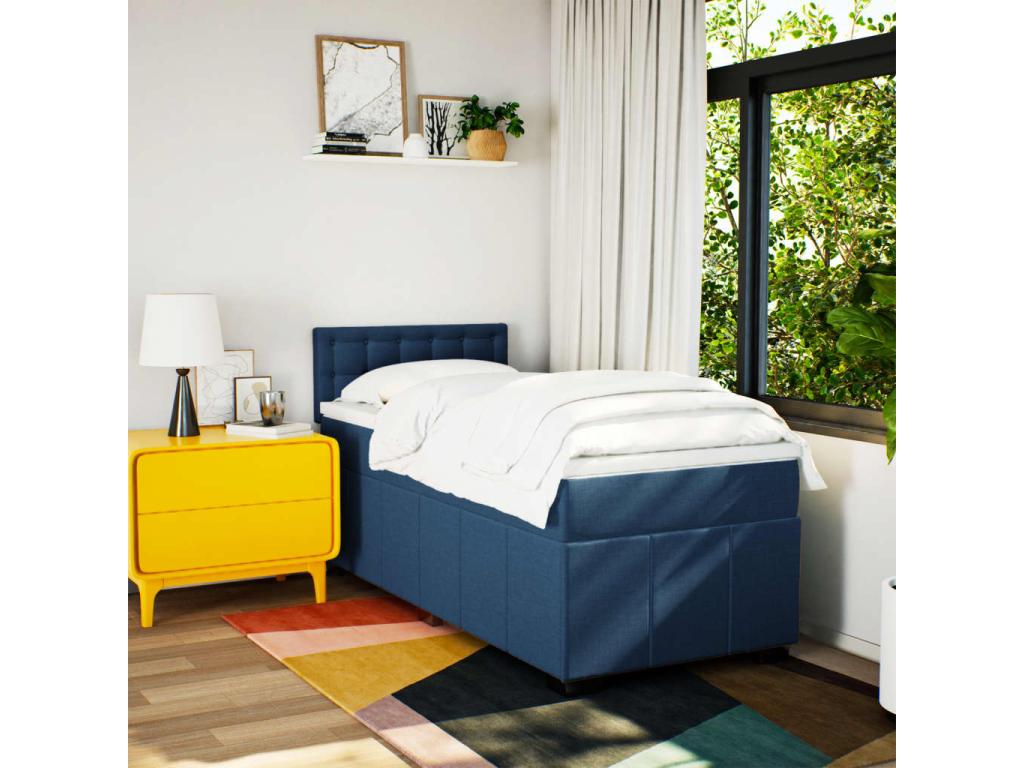 Dekonao bed base with mattress, blue, 90x190 cm, fabric TIFF03634