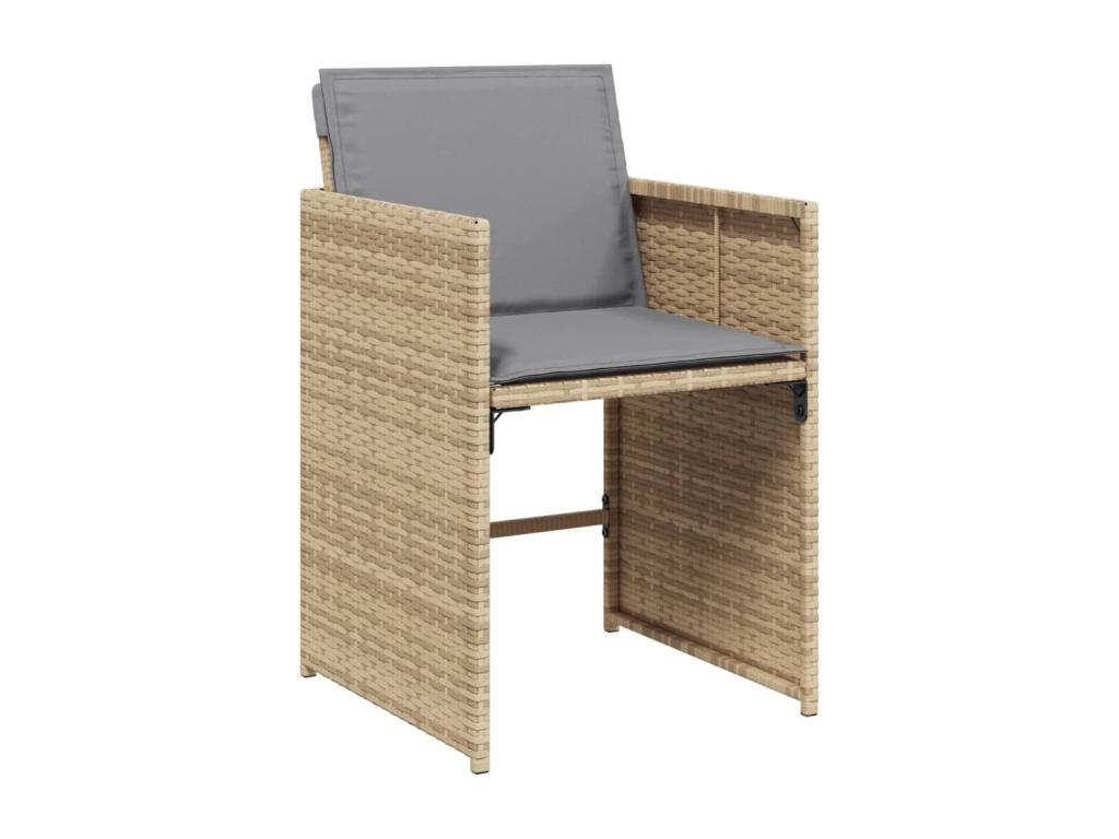 Dekonao 17-piece garden dining set and cushions, beige, NFZT69600