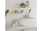 Floating shelves, 4 pcs, oak and white, 60x23.5x3.8 cm, MDF, JTKL72817