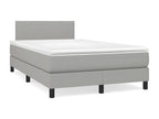 Dekonao bed base with LED light grey mattress 120x190 cm fabric GGSC19747