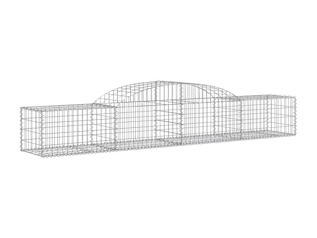 7-piece arched gabion baskets, 300x50x40/60 cm, galvanized iron, DIBA08885