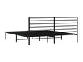 Metal bed frame without mattress with black headboard 193x203cm IGSC32784