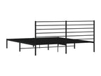 Metal bed frame without mattress with black headboard 193x203cm IGSC32784