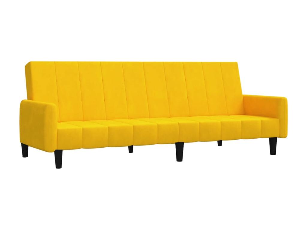 2-seater yellow velvet sofa bed GLYM43338