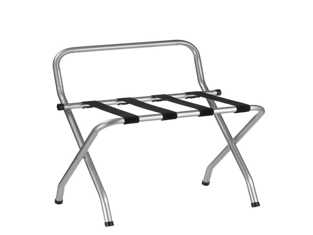 Ligniva grey metal luggage rack, hotel room accessory for travel bags and suitcases, foldable luggage stand, VCFI95832