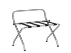 Ligniva grey metal luggage rack, hotel room accessory for travel bags and suitcases, foldable luggage stand, VCFI95832