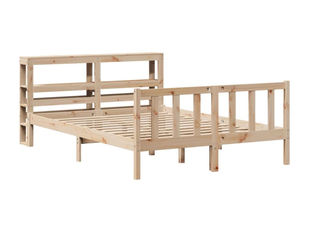 Bed frame without mattress 140x200 cm solid pine wood IZLC45903
