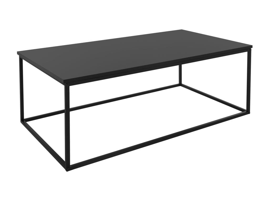 Rectangular matte black coffee table in minimalist industrial style, metal, 110x59 cm ZUYF16836