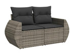 6-piece garden furniture set with grey resin wicker cushions OMBH31561
