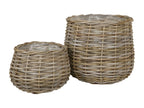 Set of 2 Dekonao Decorative Storage Baskets, Brown, 38x38x34 cm, Dekonao AIWS54223