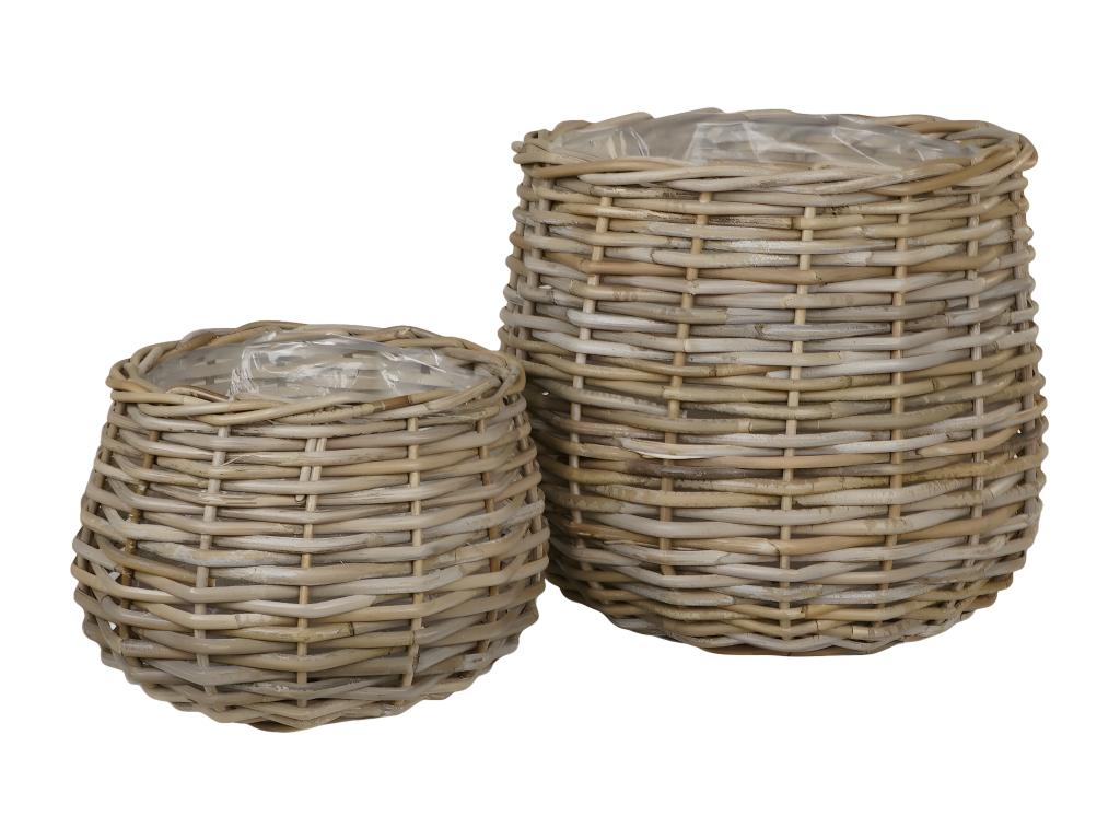 Set of 2 Dekonao Decorative Storage Baskets, Brown, 38x38x34 cm, Dekonao AIWS54223