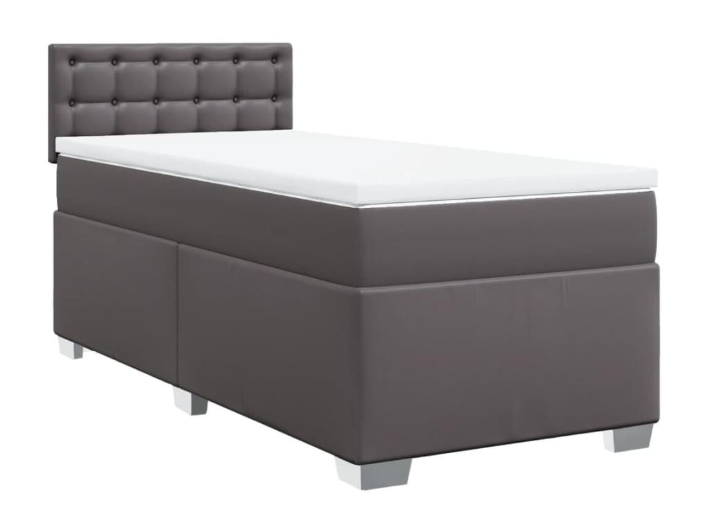Dekonao bed base with mattress, Grey, 90x190 cm, Faux Leather XGIY52461