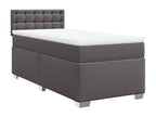 Dekonao bed base with mattress, Grey, 90x190 cm, Faux Leather XGIY52461