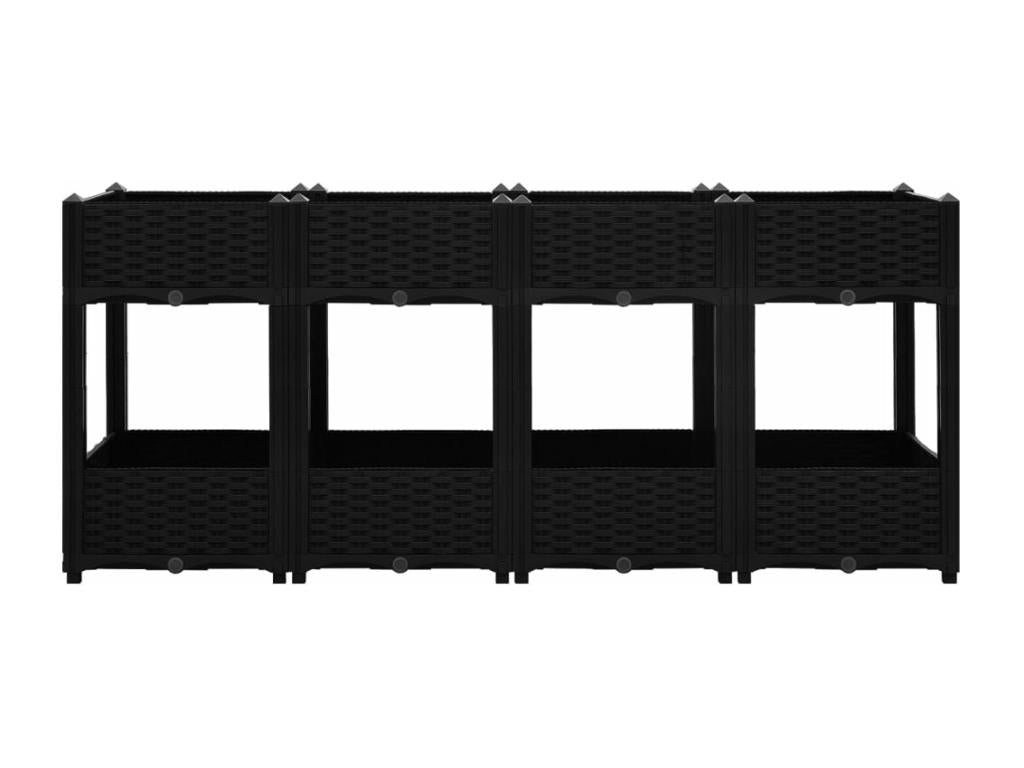 Raised bed planter, black, 160x40x71 cm, 02 0000923 RAJJ23236