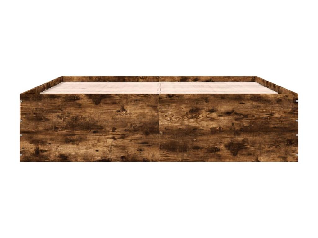 Smoked oak bed frame without mattress, 180x200 cm, JESH74851