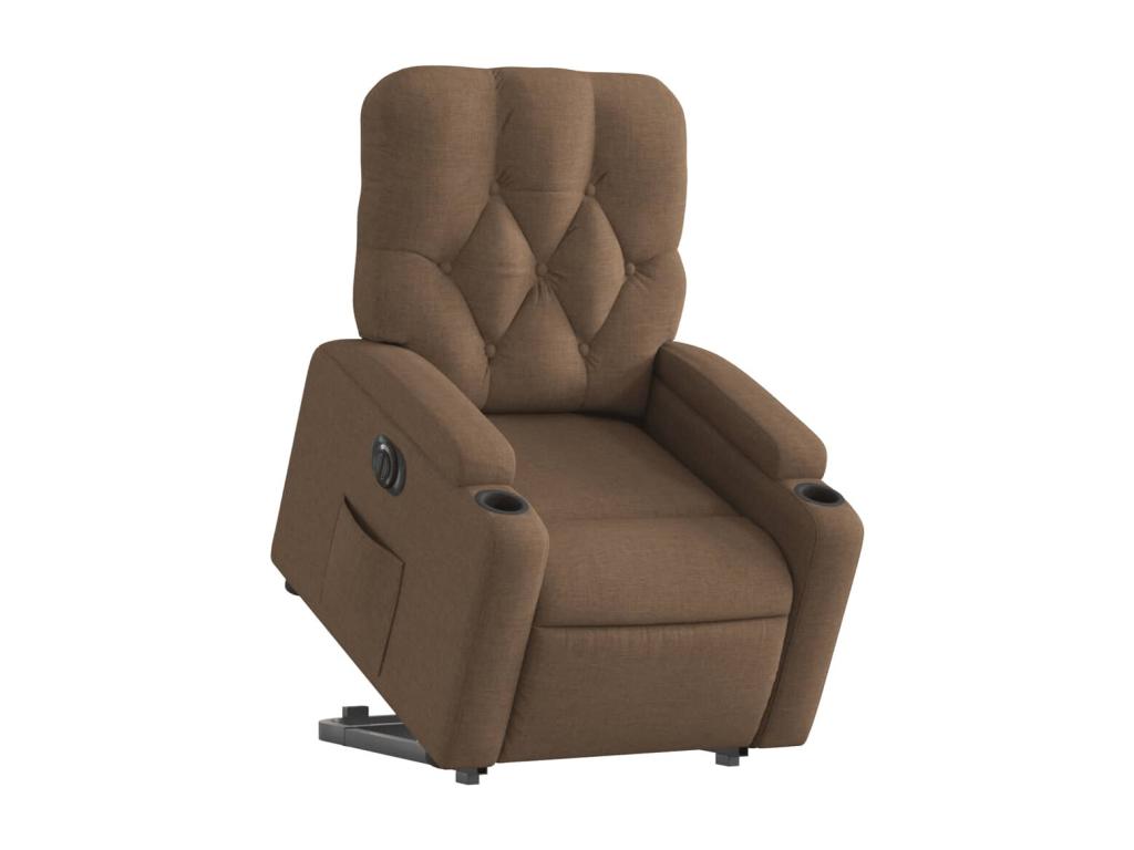 Brown fabric electric recliner chair XOOO16272