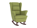 Rocking chair with rubberwood legs, light green velvet, BHCS34338