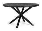 Ligniva round table, 130cm, black mango wood and black steel legs, GPZK71247