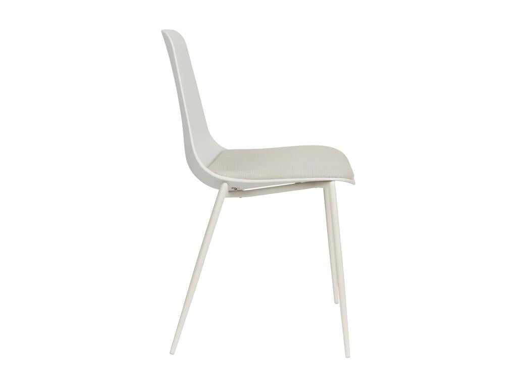 Dekonao - Set of 4 plastic, fabric and metal chairs - Ecru DJCN14382