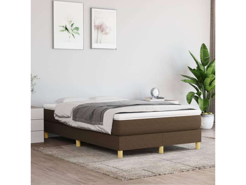 Dekonao bed base and dark brown mattress 120x190cm fabric HDKS32001