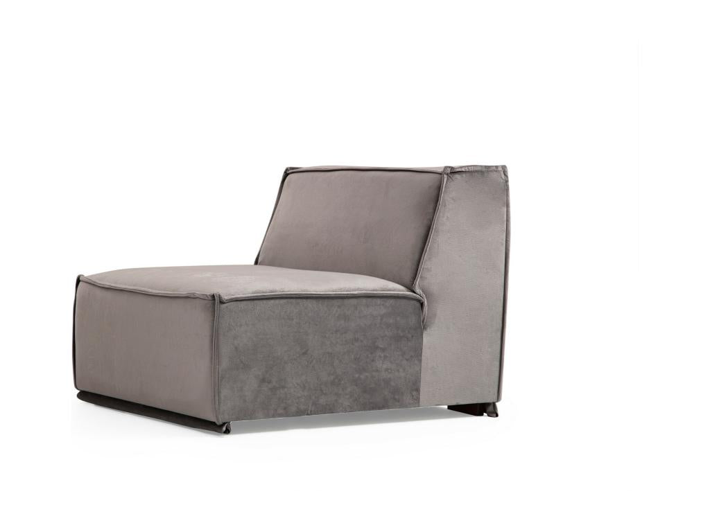 Nobellea Modular Left-Hand Corner Sofa with 4 Cushions, Solid Wood and Grey Fabric VKUS88702