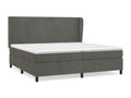 Upholstered bed base and mattress, Dark Grey 200x200cm Velvet OCZO98576