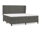 Upholstered bed base and mattress, Dark Grey 200x200cm Velvet OCZO98576