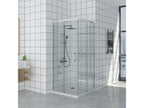Dekonao Extra Thin Black Shower Tray 80x120 cm Shower Enclosure 80x120 cm High 200 cm With Corner Opening NEHH17521