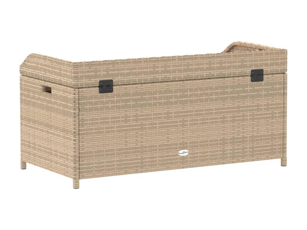 Nobelea beige storage bench in woven resin and wood, FVOZ92091