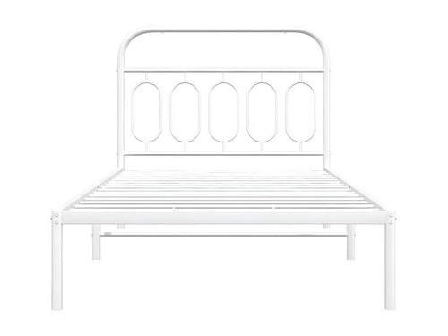 Metal bed frame with white headboard 100x200 cm ZNCG64639