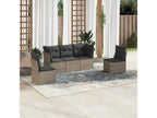 5-piece garden furniture set with grey resin wicker cushions CJEE80029