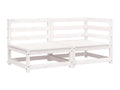 White 2-seater garden sofa in solid pine wood LHQS50491