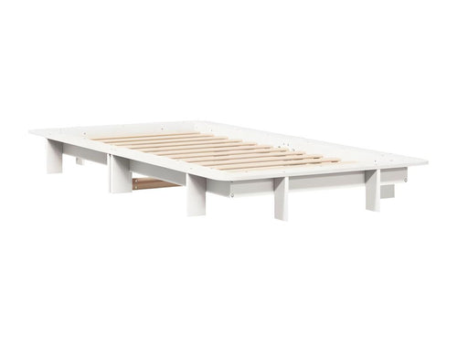 Bed frame without mattress, white, 100x200 cm, solid pine wood, QONL75043