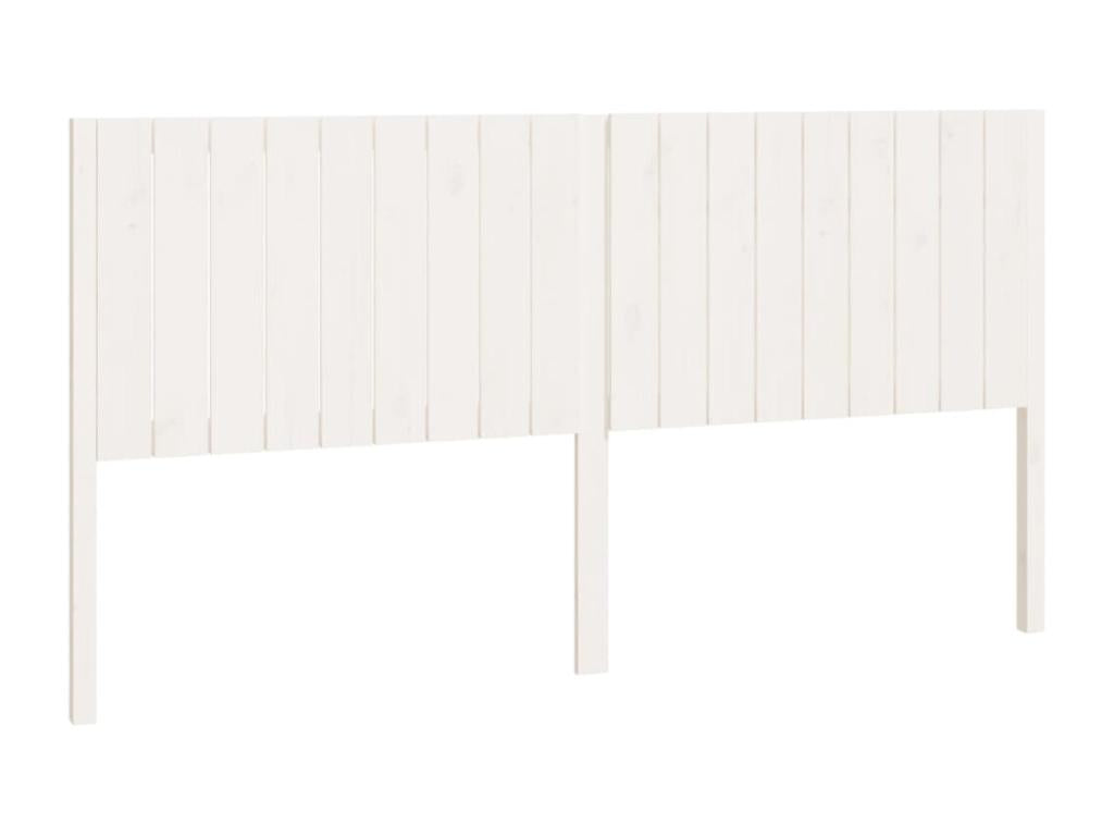 White headboard 185.5x4x100 cm solid pine wood RMSW85738