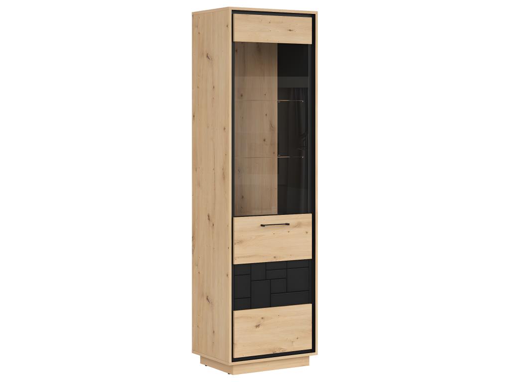 Dekonao 1-Door Display Cabinet, Wood and Black AIKZ55621