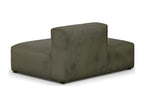 Left-hand open corner module, 2-seater, in khaki green corduroy - Dekonao LXRM68488