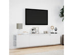 Wall-mounted TV unit with white LED lighting, 180x31x39.5 cm, NXFZ27065