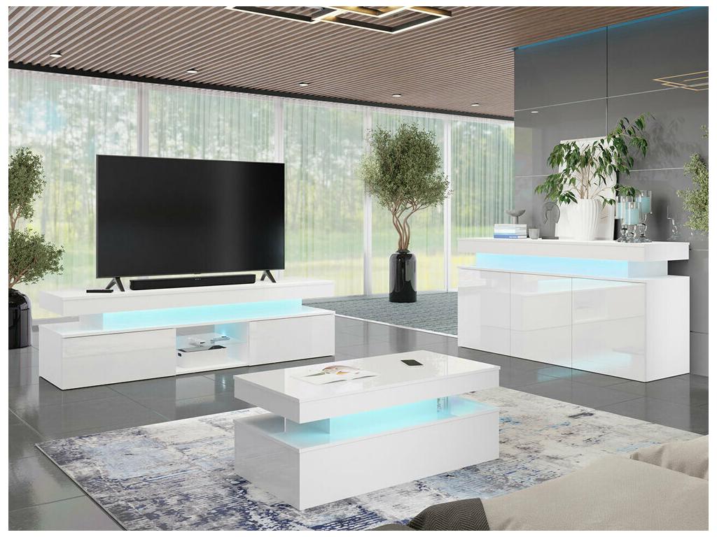 Dekonao N103 White TV Stand - Glossy White 190x54x39cm LHQE01714